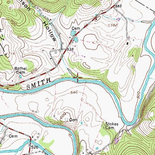 Topographic Map of Robinson Hollow, TN