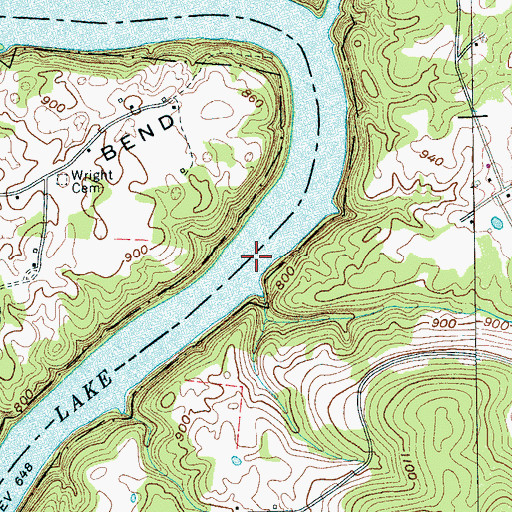 Topographic Map of Frank Ferry (historical), TN