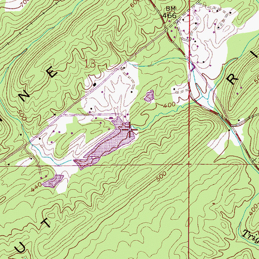 Topographic Map of Cherokee Beach Lake Dam, AL