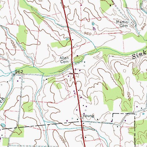 Topographic Map of Bear Branch (historical), TN