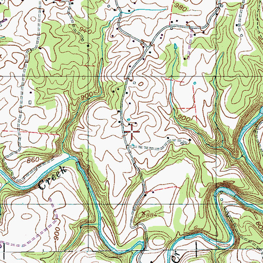Topographic Map of Catlen, TN