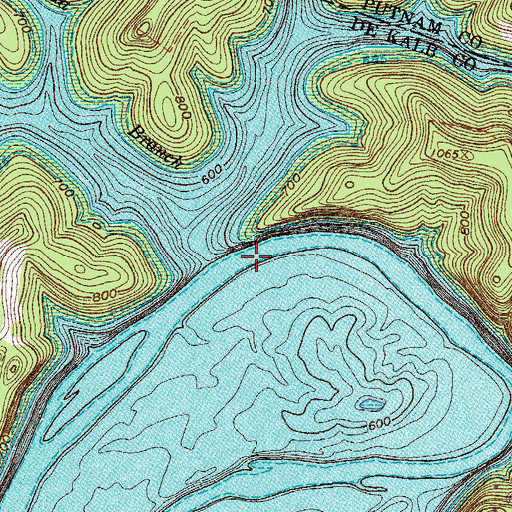 Topographic Map of Greenmoss Ferry (historical), TN