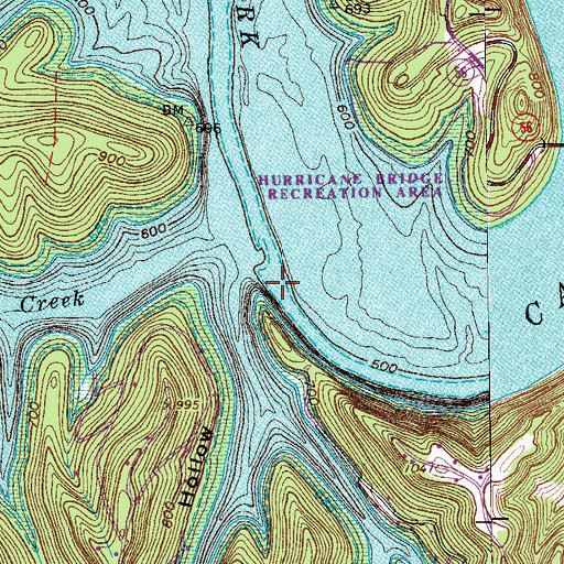 Topographic Map of Loves Ferry (historical), TN