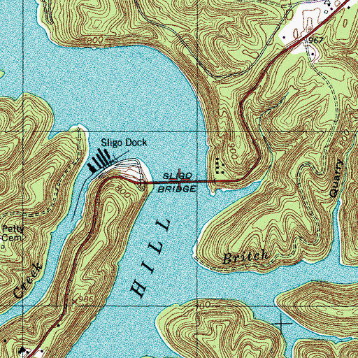 Topographic Map of Sligos Ferry (historical), TN