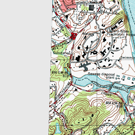 Topographic Map of Fourth Creek, TN