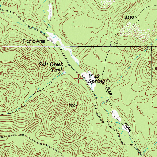 Topographic Map of V Fortytwo Spring, AZ