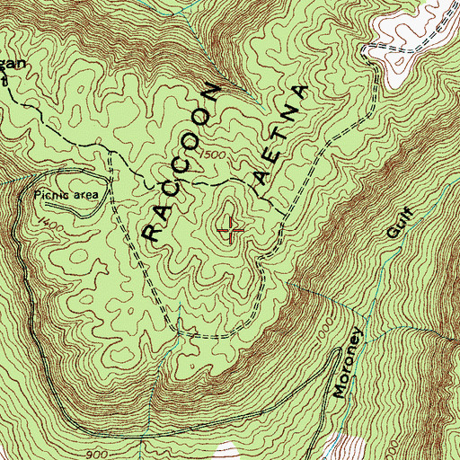 Topographic Map of Aetna Mountain, TN