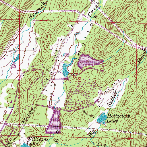 Topographic Map of Lake Melaken, AL