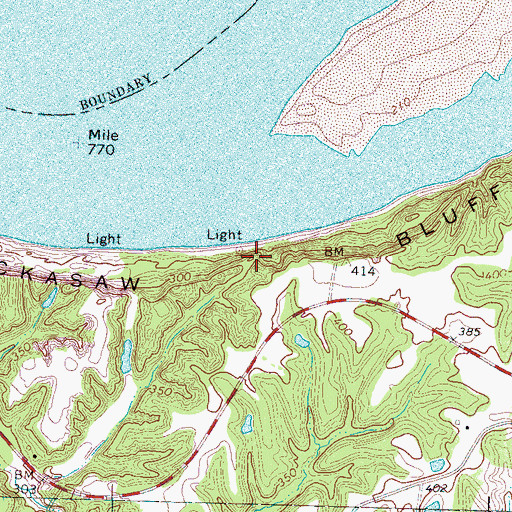 Topographic Map of Chickasaw Bluff Number Two, TN