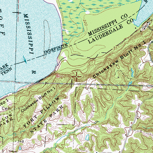 Topographic Map of Chickasaw Bluff Number One, TN