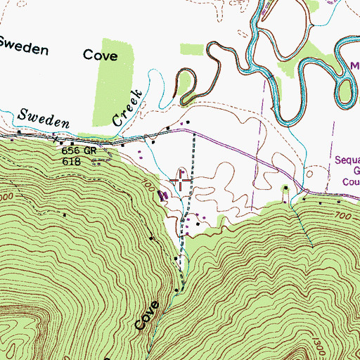 Topographic Map of Hise Cove, TN