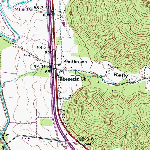 Topographic Map of Kelly Cove, TN