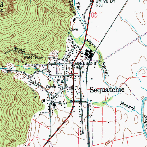 Topographic Map of Sequatchie, TN