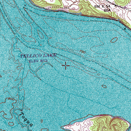 Topographic Map of Toqua (historical), TN