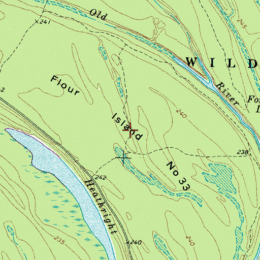 Topographic Map of Flour Island Number Thirtythree, TN