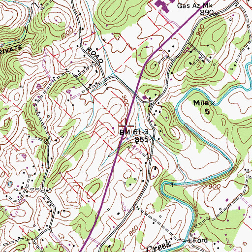 Topographic Map of District 3 (historical), TN