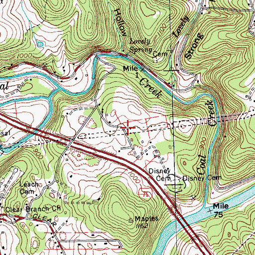Topographic Map of District 5 (historical), TN