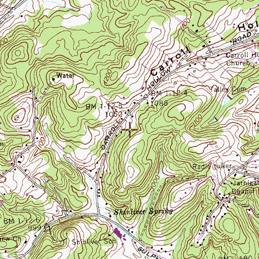 Topographic Map of District 6 (historical), TN