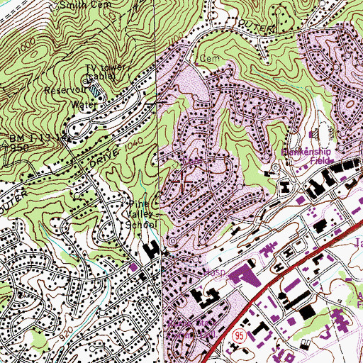 Topographic Map of District 8 (historical), TN