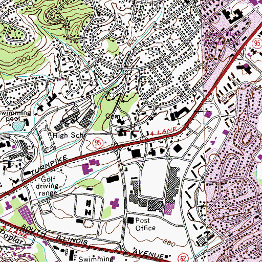 Topographic Map of Faith Lutheran Church, TN