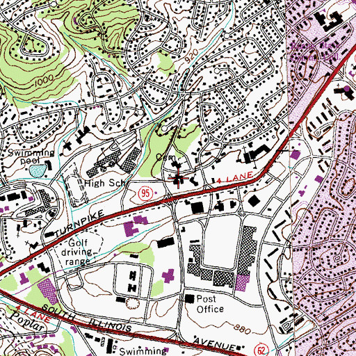 Topographic Map of First United Methodist Church, TN