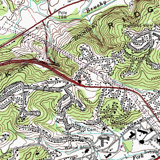 Topographic Map of Hilltop Shopping Center, TN