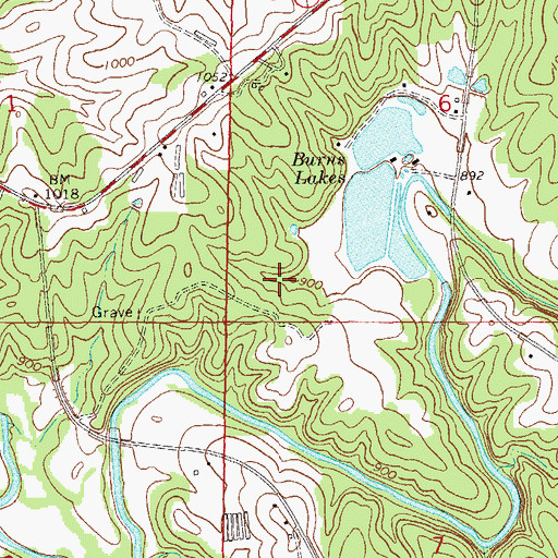 Topographic Map of Burns Number 2 Dam, AL