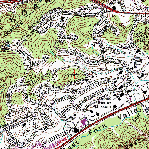 Topographic Map of Royce Baptist Church, TN