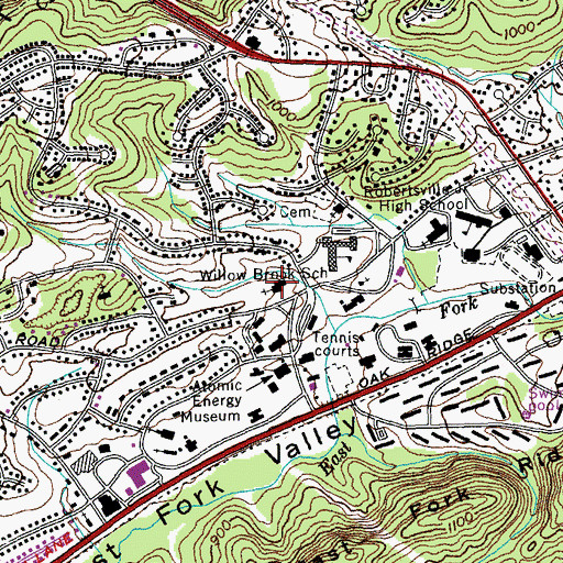 Topographic Map of Trinity United Methodist Church, TN
