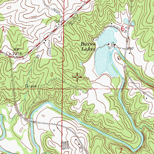 Topographic Map of Burns Lake Number 2, AL