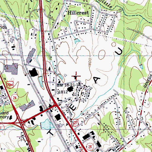 Topographic Map of Faith Baptist Church, TN