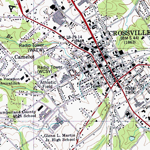 Topographic Map of First Church of the Nazarene, TN