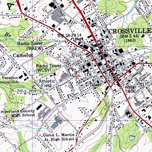 Topographic Map of First United Pentecostal Church, TN