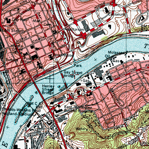 Topographic Map of Humes Ferry (historical), TN