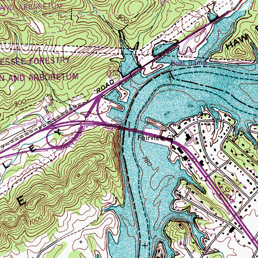 Topographic Map of Scarboroughs Ferry (historical), TN