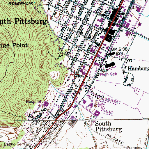 Topographic Map of Clute Hill, TN