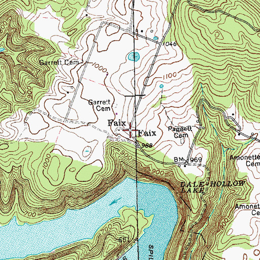 Topographic Map of Faix, TN
