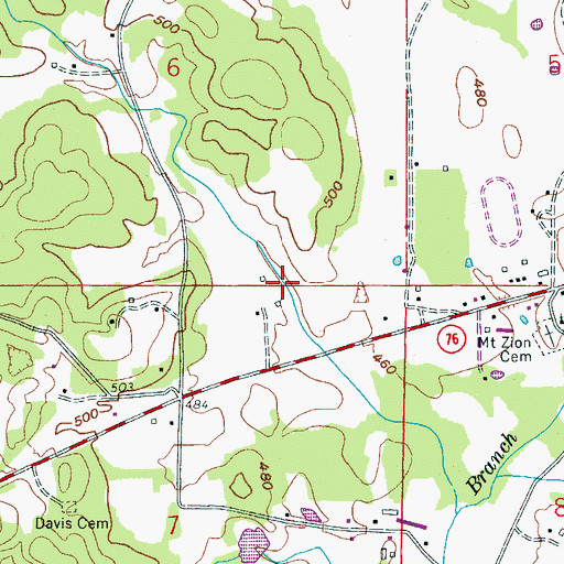 Topographic Map of Harkins Dam, AL