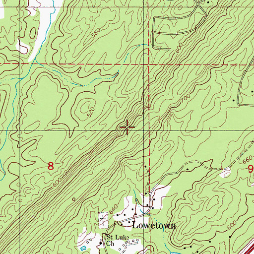 Topographic Map of Little Griffin Lake, AL