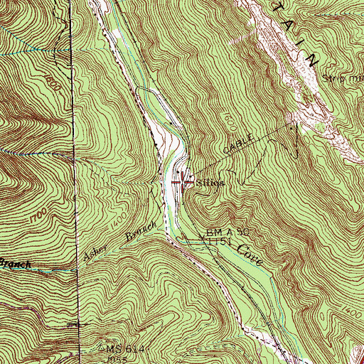 Topographic Map of Silica, TN