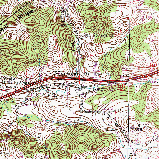 Topographic Map of Silvacola, TN