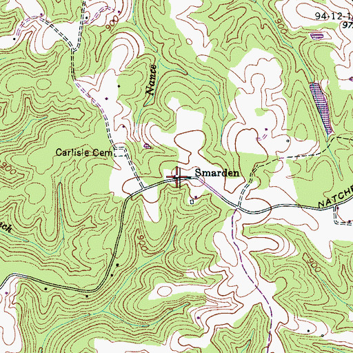 Topographic Map of Smarden, TN