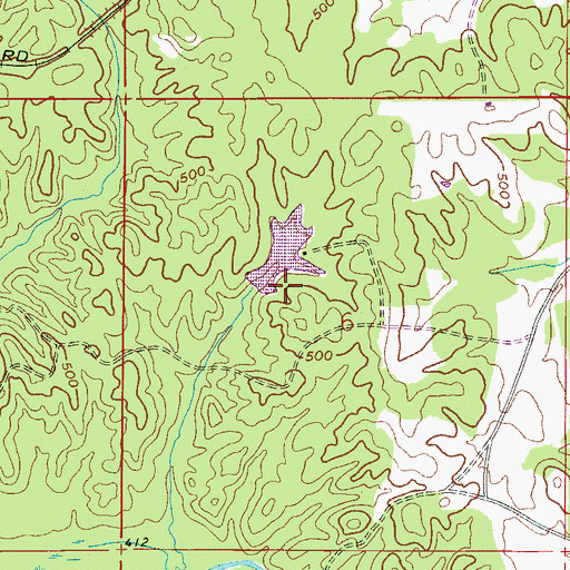 Topographic Map of Harpersville Lake Dam Number 1, AL