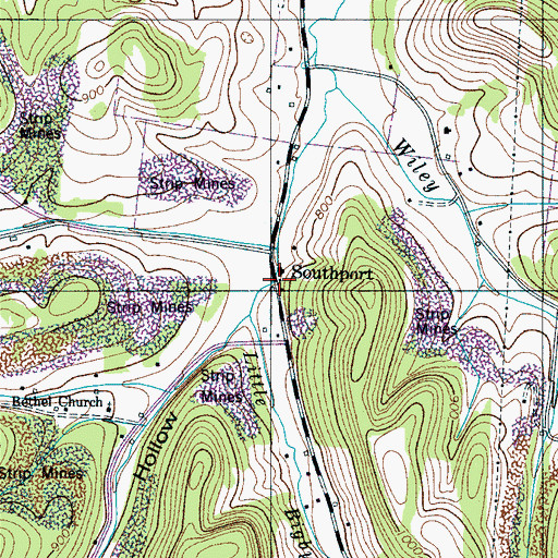 Topographic Map of Southport, TN