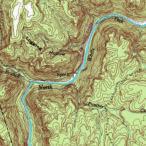 Topographic Map of Speck, TN