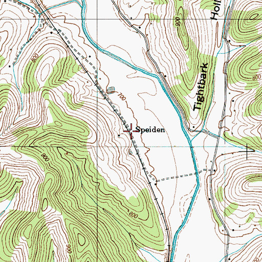 Topographic Map of Speiden, TN