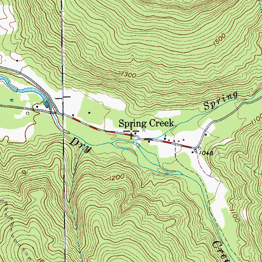 Topographic Map of Spring Creek, TN