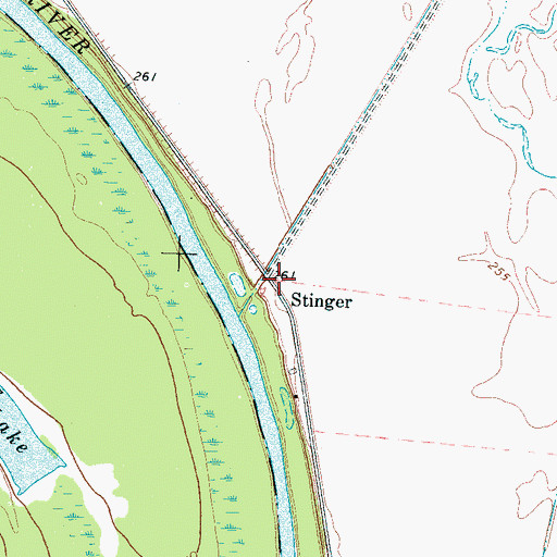 Topographic Map of Stinger, TN