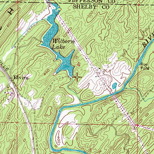 Topographic Map of Wilborn Lake Dam, AL