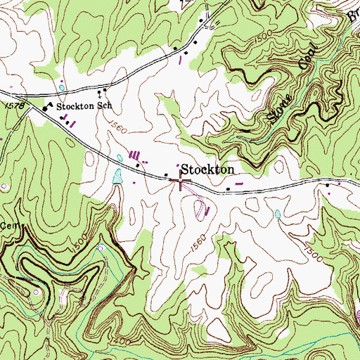 Topographic Map of Stockton, TN